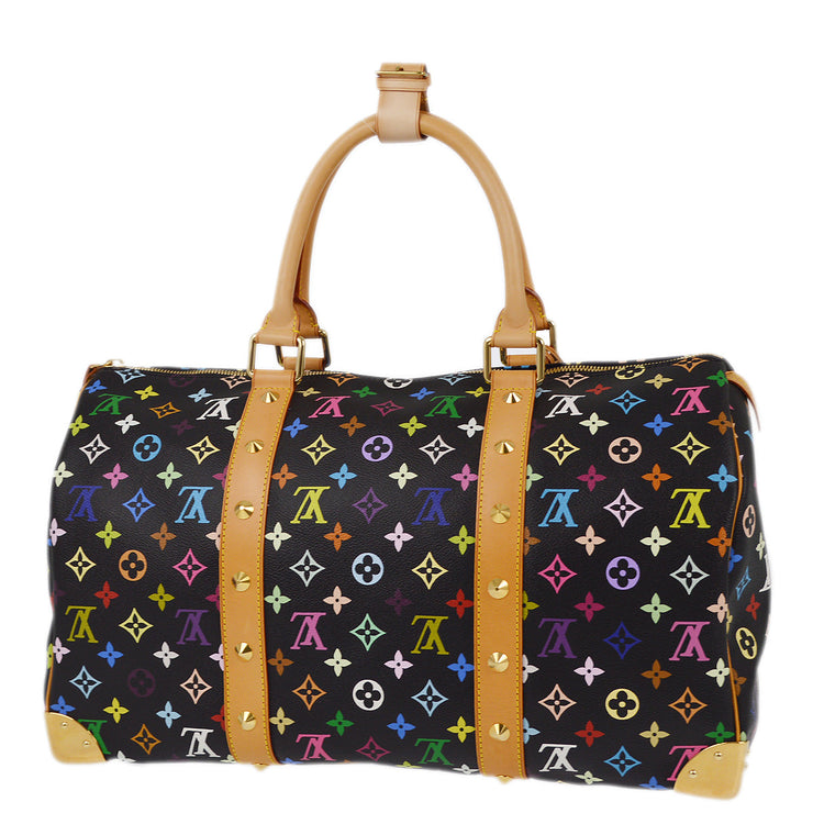 Louis Vuitton 2003 Black Monogram Multicolor Speedy 45 Handbag M92640