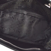 Chanel 2005-2006 Black Lambskin Choco Bar Camelia Chain Tote Handbag