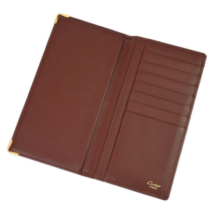 Cartier Bifold Wallet Purse Bordeaux