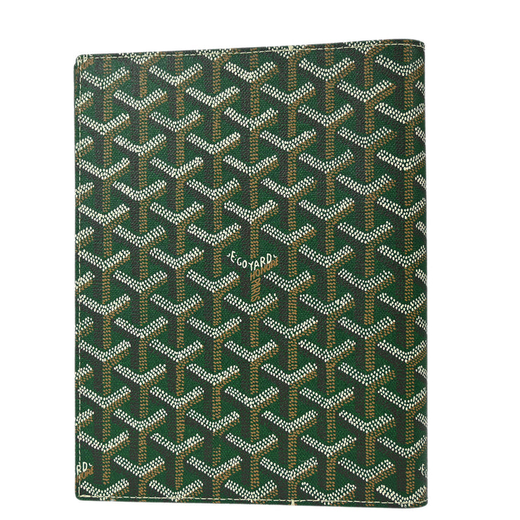 Goyard 2007 Castiglione Note Book Cover Green Small Good