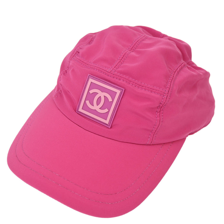 Chanel Sport Line Cap Hat Pink #S Small Good