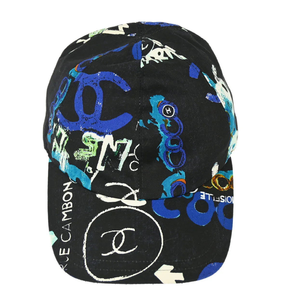 CHANEL 黒 タオル生地 キャップ M CHANEL シャネル ベースボールキャップ キャップ 帽子 コットン