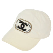 Chanel Cap Hat White #M Small Good