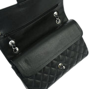 Chanel 2009-2010 Black Caviar Medium Classic Double Flap Shoulder Bag