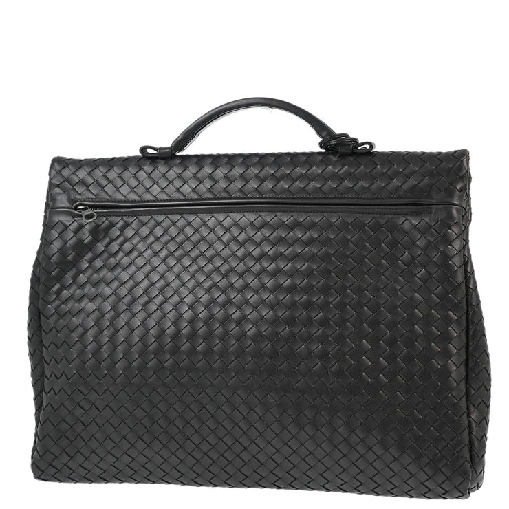 Bottega Veneta Black Intrecciato Briefcase Handbag