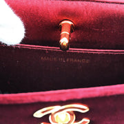 Chanel 1997-1999 Bordeaux Velvet Double Sided Turnlock Handbag