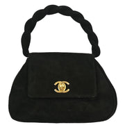 Chanel 1996-1997 Black Suede Handbag