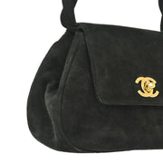 Chanel 1996-1997 Black Suede Handbag