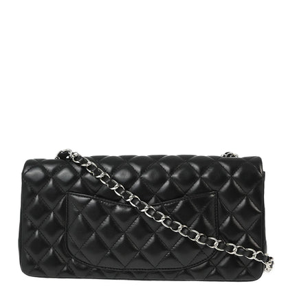 Chanel 2009-2010 Black Lambskin East West Shoulder Bag