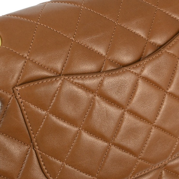 Chanel 1996-1997 Brown Lambskin Medium Classic Double Flap Shoulder Bag