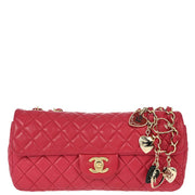 Chanel 2009-2010 Pink Lambskin Valentine East West Shoulder Bag