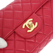 Chanel 2009-2010 Pink Lambskin Valentine East West Shoulder Bag