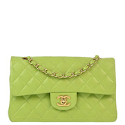 Chanel * 2001-2003 Green Lambskin Small Classic Double Flap Shoulder Bag