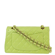 Chanel * 2001-2003 Green Lambskin Small Classic Double Flap Shoulder Bag