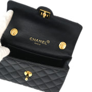 Chanel 1996-1997 Black Satin Paris Single Flap Shoulder Bag