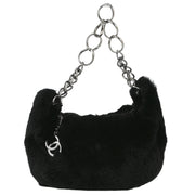 Chanel 2001-2003 Black Fur Chain Handbag