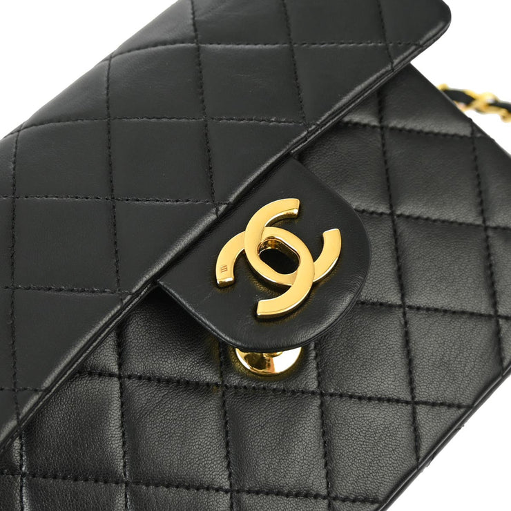 Chanel 1989-1991 Black Lambskin Mini Classic Square Flap Shoulder Bag 17