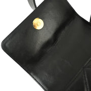 Chanel 1991-1994 Black Lambskin Straight Flap Shoulder Bag