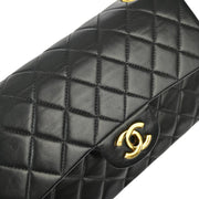 Chanel 2001-2003 Black Lambskin Small Classic Double Flap Shoulder Bag