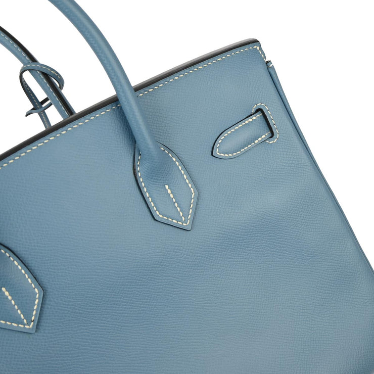 Hermes 2007 Blue Jean Epsom Birkin 30 Handbag