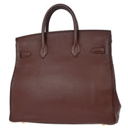 Hermes 1999 Brown Taurillon Clemence Haut a Courroies 32 Handbag