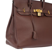 Hermes 1999 Brown Taurillon Clemence Haut a Courroies 32 Handbag