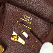 Hermes 1999 Brown Taurillon Clemence Haut a Courroies 32 Handbag