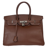 Hermes 1999 Marrone Courchevel Birkin 35 Handbag