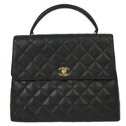 Chanel 2001-2003 Black Caviar Kelly Handbag