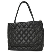 Chanel 2000-2001 Black Caviar Medallion Tote Handbag