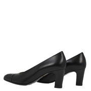 Chanel * Black Leather Pumps Shoes #37