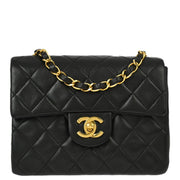 Chanel 1994-1996 Black Lambskin Mini Classic Square Flap Shoulder Bag 17