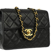 Chanel 1994-1996 Black Lambskin Mini Classic Square Flap Shoulder Bag 17