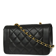 Chanel 1994-1996 Black Lambskin Small Diana Shoulder Bag