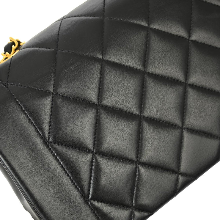 Chanel 1994-1996 Black Lambskin Small Diana Shoulder Bag