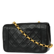 Chanel 1989-1991 Black Lambskin Single Flap Shoulder Bag