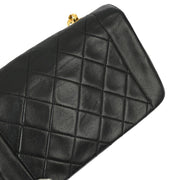 Chanel 1989-1991 Black Lambskin Single Flap Shoulder Bag