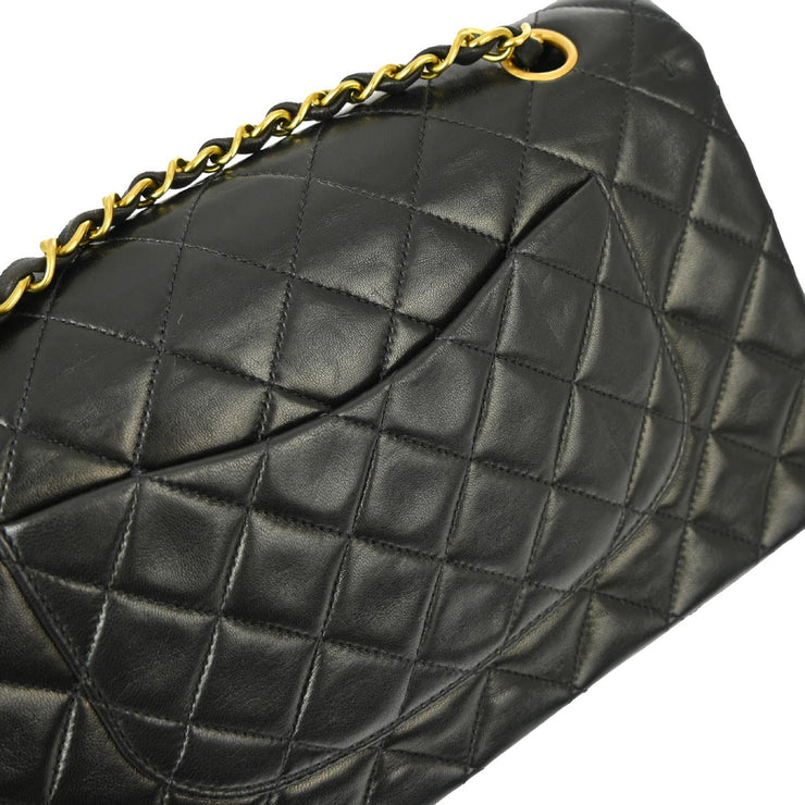 Chanel 1994-1996 Black Lambskin Medium Classic Double Flap Shoulder Bag