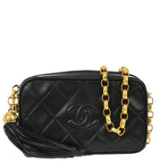 Chanel 1991-1994 Black Lambskin Camera Bag Mini