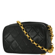 Chanel 1991-1994 Black Lambskin Camera Bag Mini