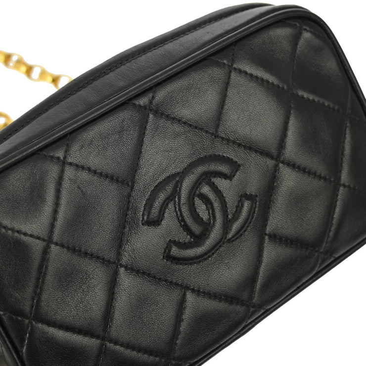 Chanel 1991-1994 Black Lambskin Camera Bag Mini