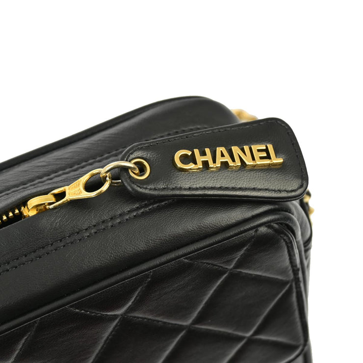 Chanel 1994-1996 Black Lambskin Camera Bag Medium