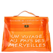 Hermes Orange Vinyl Kelly Beach Handbag