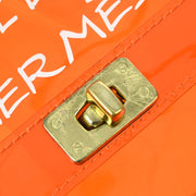 Hermes Orange Vinyl Kelly Beach Handbag