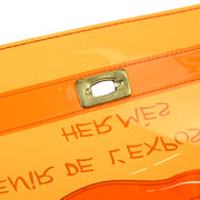 Hermes Orange Vinyl Kelly Beach Handbag