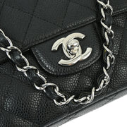 Chanel 2006-2008 Black Caviar East West Shoulder Bag