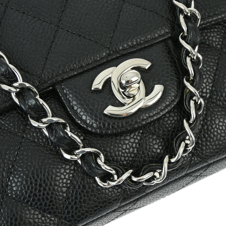 Chanel 2006-2008 Black Caviar East West Shoulder Bag