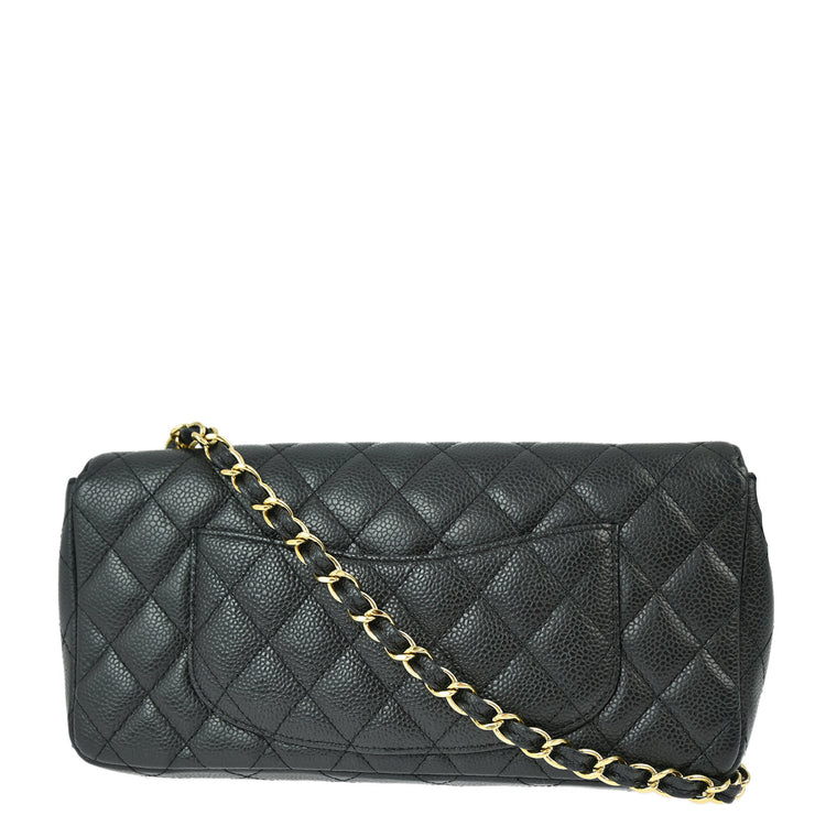 Chanel 2009-2010 Black Caviar East West Shoulder Bag