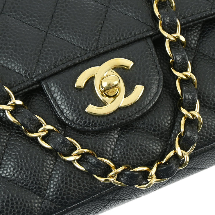 Chanel 2009-2010 Black Caviar East West Shoulder Bag