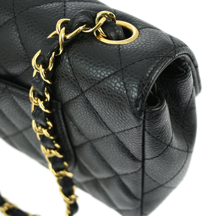 Chanel 2009-2010 Black Caviar East West Shoulder Bag